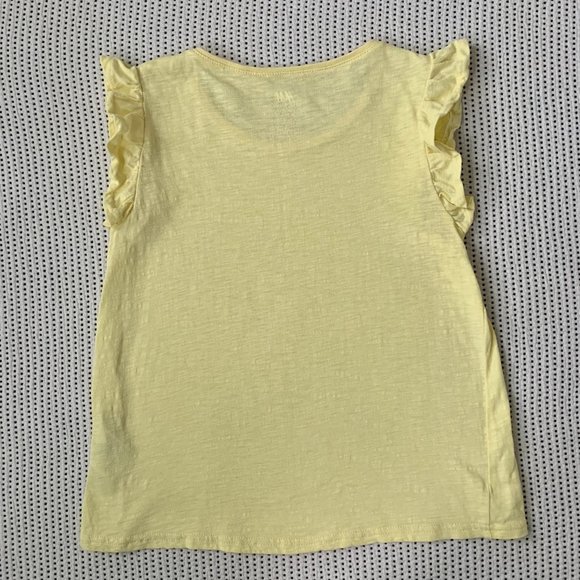 H&M Organic Cotton Yellow Ruffle Sleeveless Shirt | 8-10Y - Picture 3 of 3